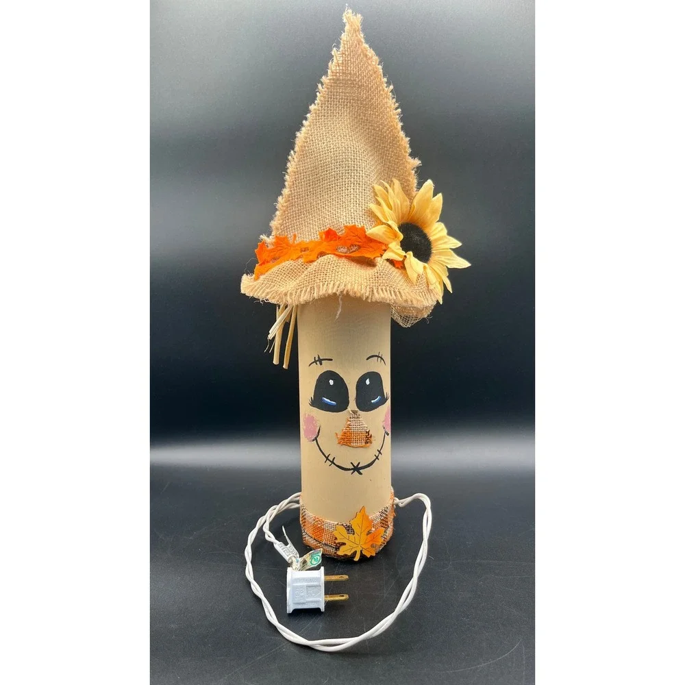 Light Up‎ Lamp Scarecrow Wine Bottle Fall Halloween Decor 16